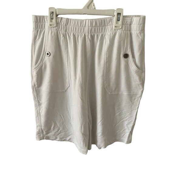Soft Surroundings Fresh Air French Terry Shorts White Size Medium EUC‎ - Picture 3 of 7
